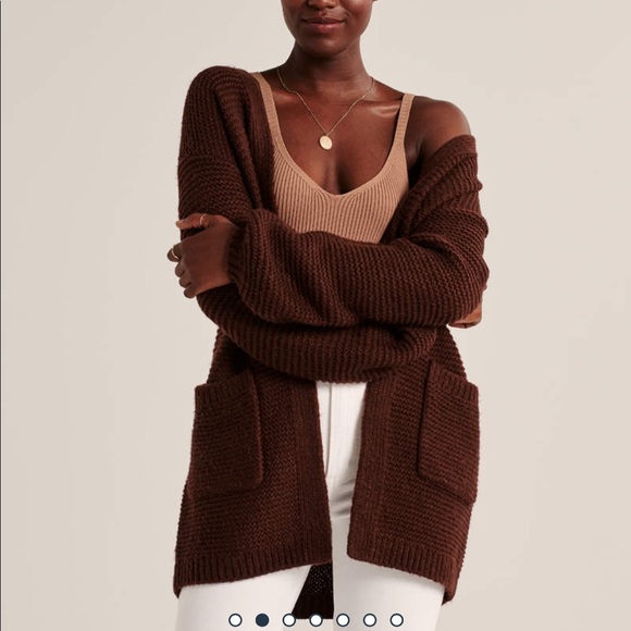 long puff sleeve cardigan